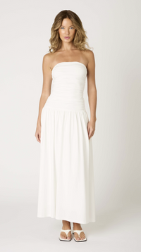 Santal Strapless Maxi Dress Dress in White Black or Brown by NIA