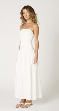 Santal Strapless Maxi Dress Dress in White Black or Brown by NIA