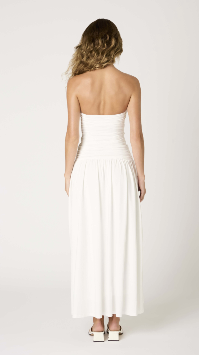 Santal Strapless Maxi Dress Dress in White Black or Brown by NIA