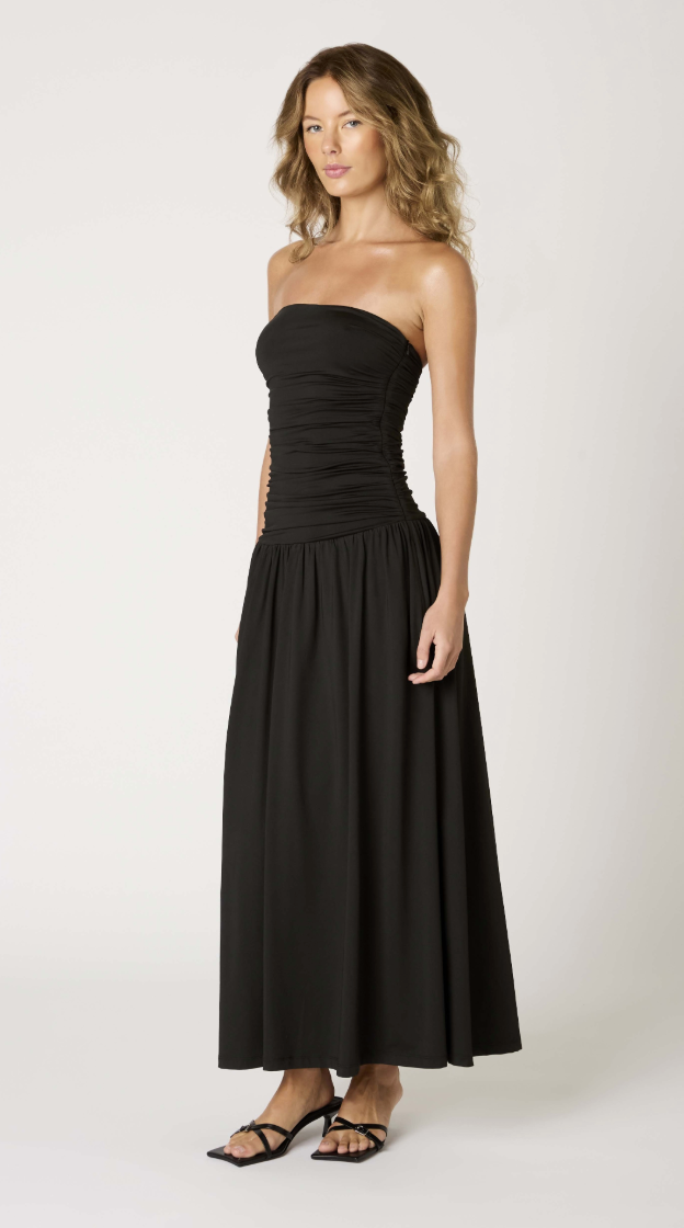 Santal Strapless Maxi Dress Dress in White Black or Brown by NIA