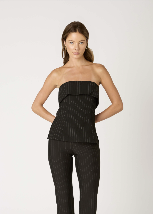 Rob Pinstripe Strapless Top by NIA