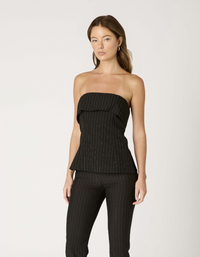Rob Pinstripe Strapless Top by NIA