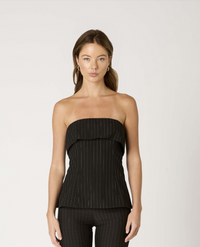 Rob Pinstripe Strapless Top by NIA