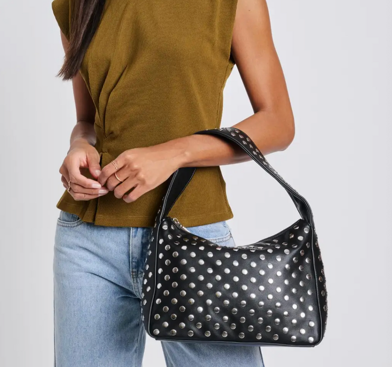 Studded Medium Sized Shoulder Bag