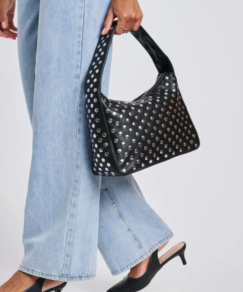 Studded Medium Sized Shoulder Bag