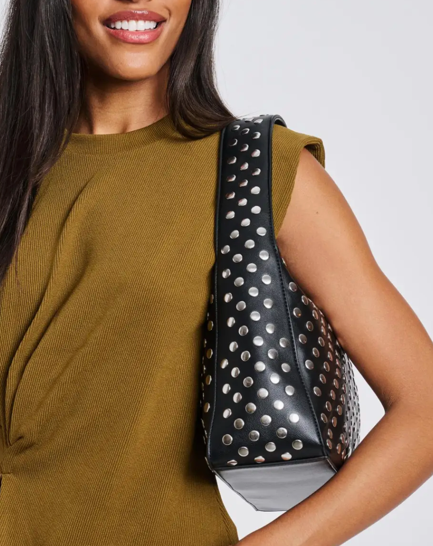 Studded Medium Sized Shoulder Bag