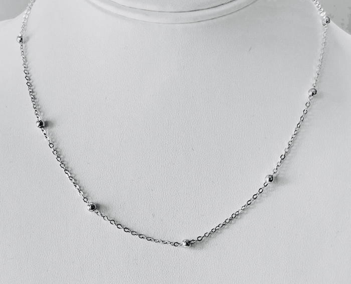 Silver Ball Necklace by Charzie Jewelry