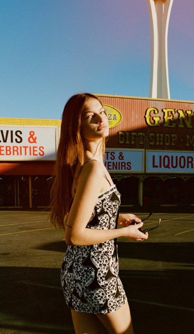 Claire Mini Dress in Black and White by For Love and Lemons