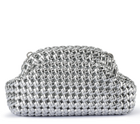 Silver woven bag by Olga Berg