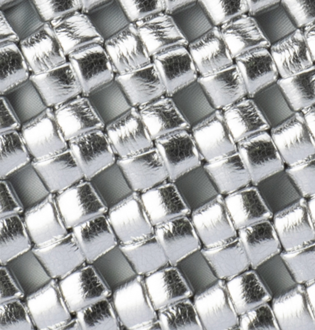 Silver woven bag by Olga Berg