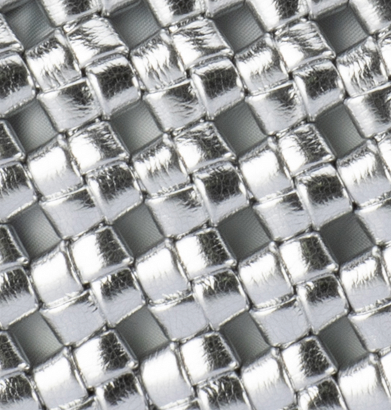 Silver woven bag by Olga Berg