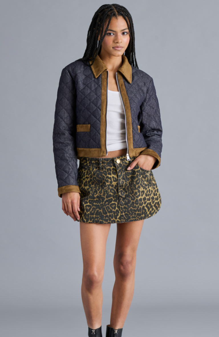 Denim and Suede Collar Jacket by Steve Madden