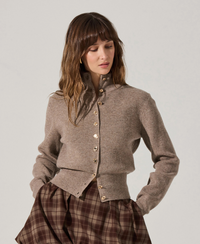 Taupe Button Down Sweater Cardigan by ASTR