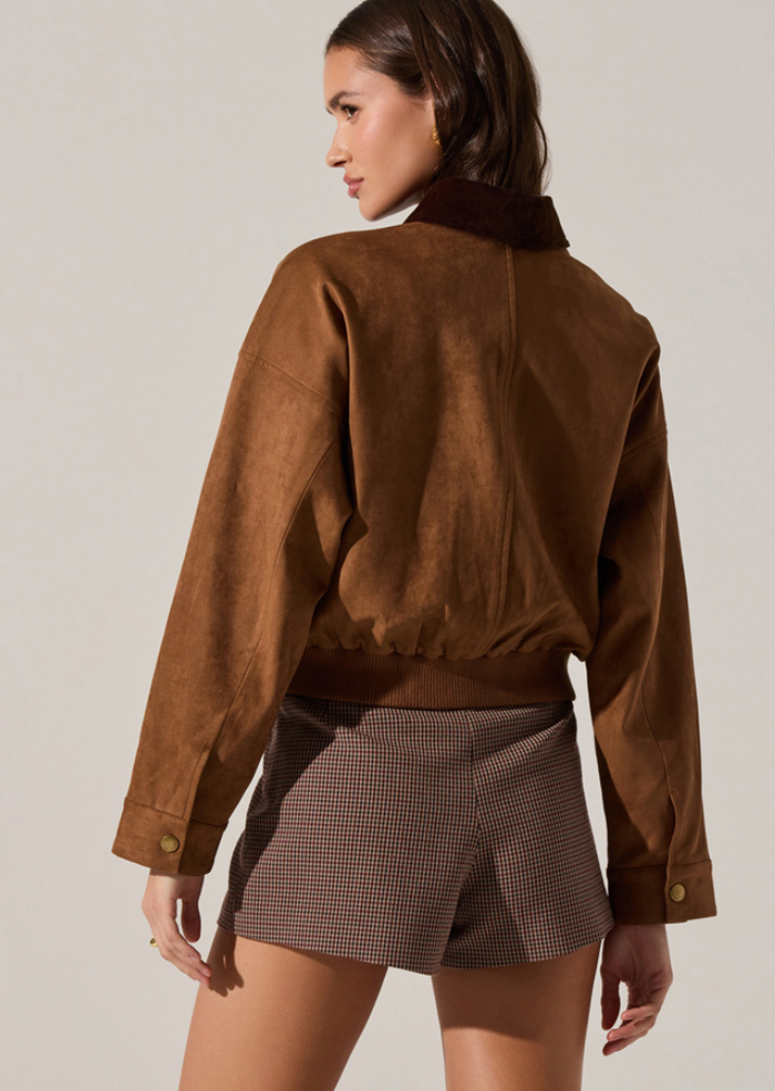 Suede Jacket with Corduroy Collar by ASTR