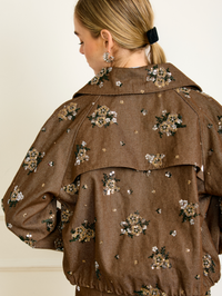 Harriet Sequin Jacket in Brown by Line and Dot