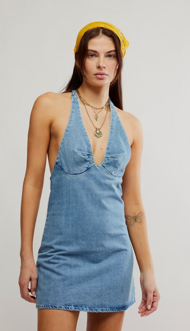 Denim Halter Dress by Free People