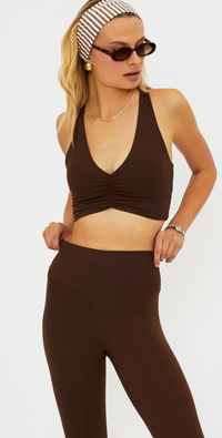 Mindy Brown Sports Bra Top by Beach Riot