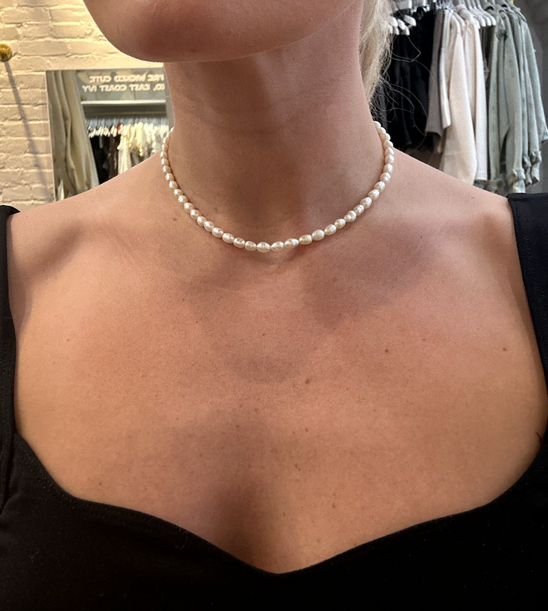 Freshwater Rice Pearl Necklace by Kimberly Aman