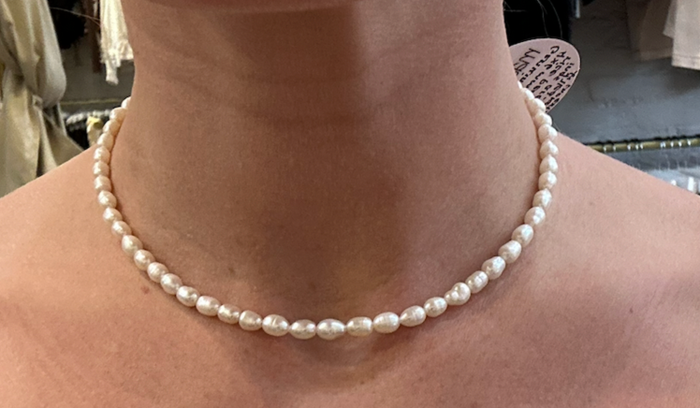 Freshwater Rice Pearl Necklace by Kimberly Aman