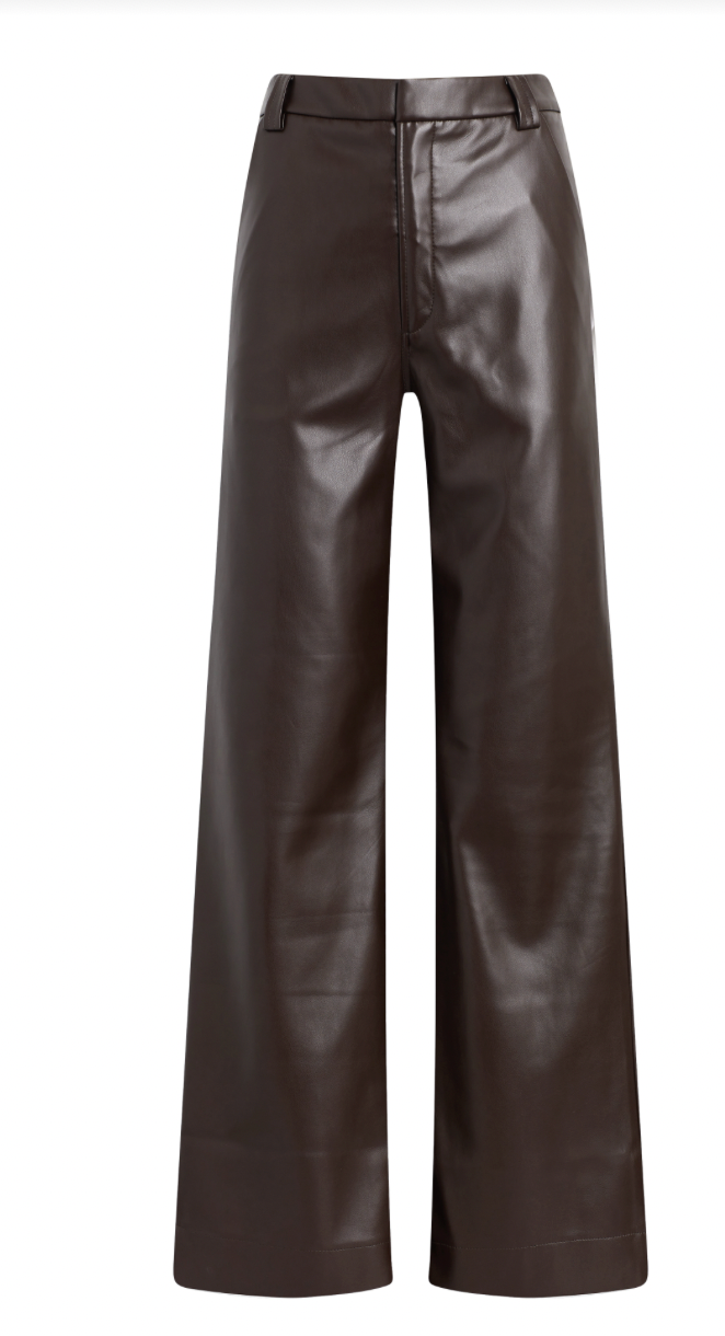 The Brown Mia Vegan Leather Trouser Pant by Joe's Jeans
