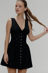 Black Eyelet Mini Dress by Frankie's