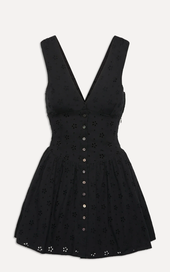 Black Eyelet Mini Dress by Frankie's