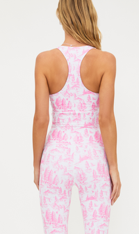 Pink Toile Sports Bra Top by Beach Riot
