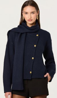 Jackeline Navy Button Down Cardigan by ASTR the Label