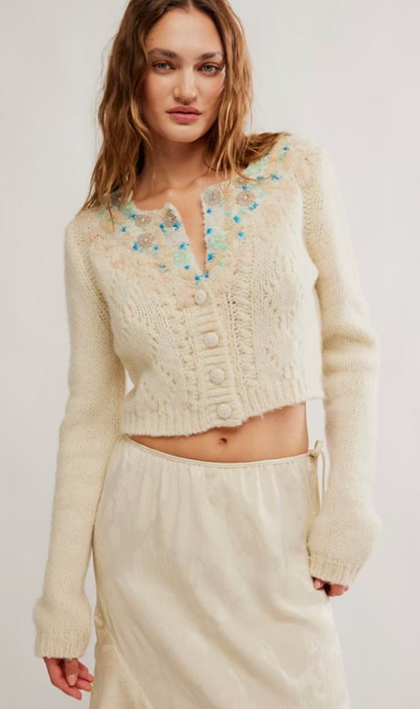 Pixie Embellished Cardigan Sweater by Free People