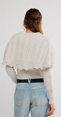 Grey Button Down Sweater Shawl by Free People