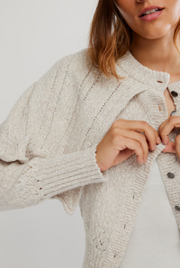 Grey Button Down Sweater Shawl by Free People