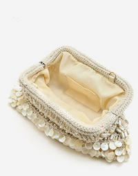 Pearl & Shell Beaded Clutch and Crossbody Bag