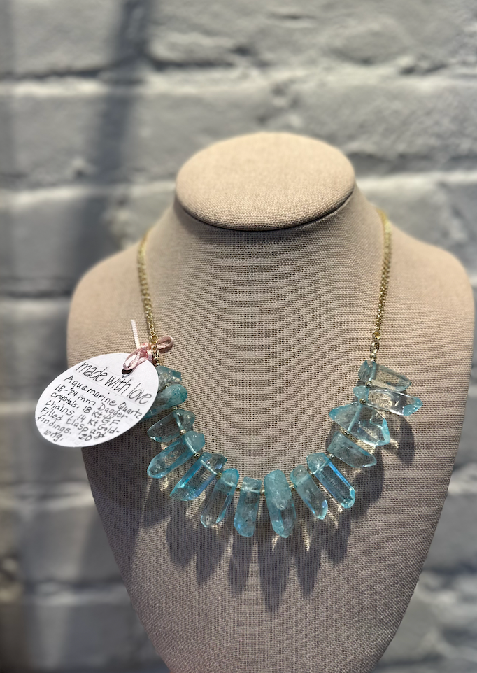 Aquamarine Quartz Necklace by Kimberly Aman