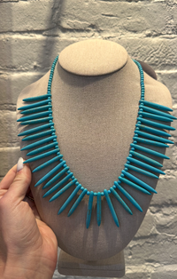 Turquoise colored Howlite Dagger Necklace by Kimberly Aman