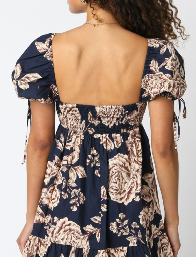 Puff Sleeve Babydoll Mini Dress