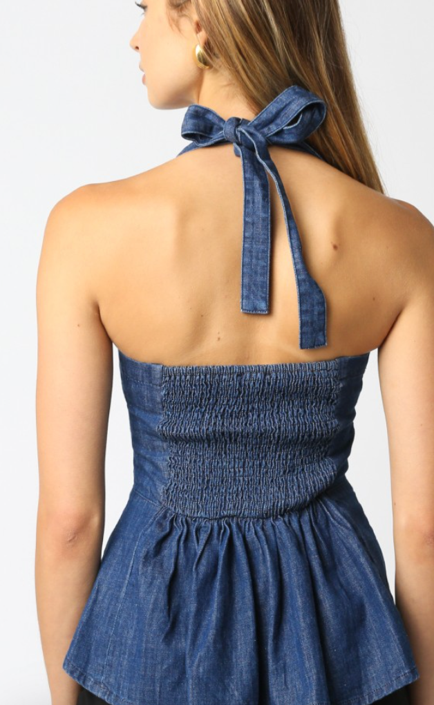 Dana Denim Halter Top