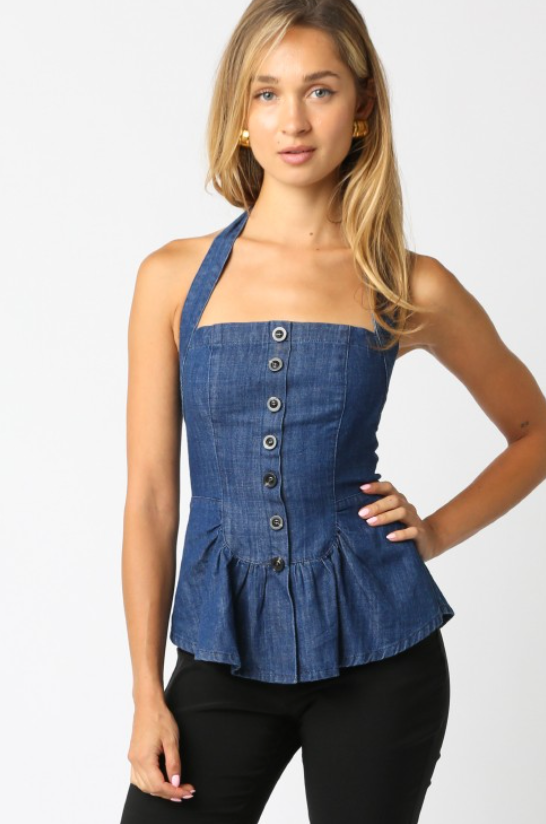 Dana Denim Halter Top