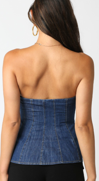Denim Flare Top