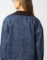 Denim Jacket with Collar Detail