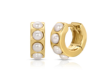 Pearl Huggie Hoop by Jurate