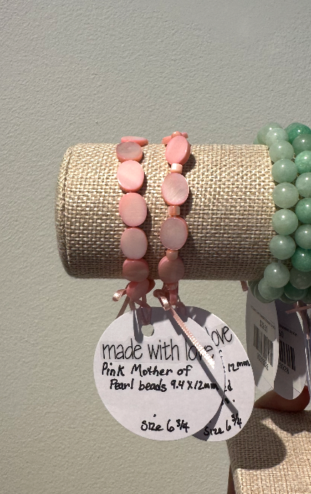Pink Mother of Pearl Beaded Bracelet by Kimberly Aman