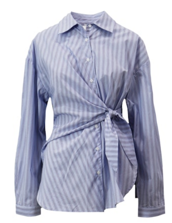 Nessah Tie Button Down Top by Lucy Paris