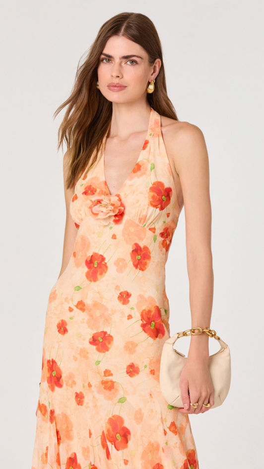 Yasmeen Floral Halter Maxi Dress