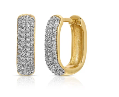 Cz Drop Hoop Earring by Jurate