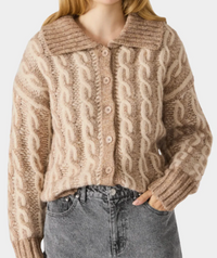 Michaella Cable Knit Cardigan by Steve Madden