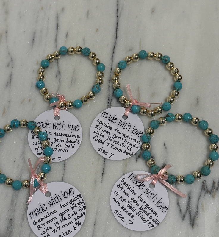 Genuine Turquoise beaded Bracelets by Kimberly Aman