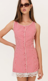 Red Gingham Mini Dress by For Love and Lemons