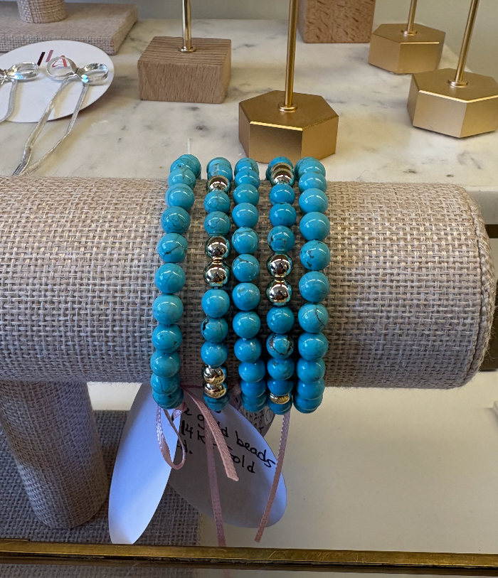 Turquoise colored Howlite Bracelets made by Kimberly Aman