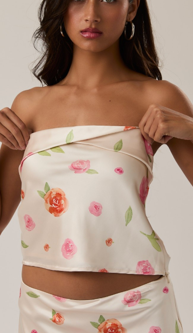 Strapless Satin Tube Top