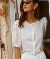 Joellyn White Eyelet Top by ASTR